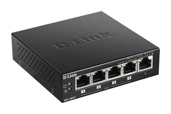 D-Link DGS-1005P nätverksswitch Unmanaged L2 Gigabit Ethernet (10/100/1000) Power over Ethernet (PoE) Svart Svart