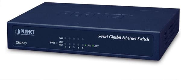 PLANET GSD-503 verkkokytkin Gigabit Ethernet (10/100/1000) Sininen Sininen