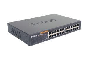 D-Link DES-1024D 24-portars Fast Ethernet-switch (10/100 Mbit/s-portar, upp till 200 Mbit/s i full duplex-läge, plasthölje)