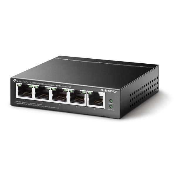 TP-Link TL-SF1005LP - V1 - switch - uadministreret - 5 x 10/100 (4 PoE) - desktop, vægmonterbar - PoE (41 W)