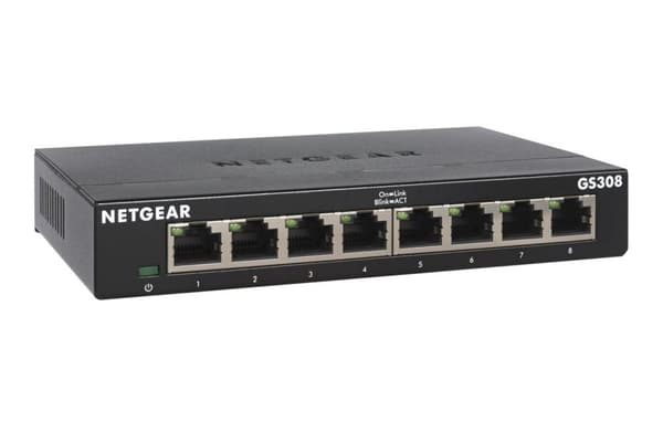 Netgear GS308 - Nätverksswitch - Ohanterad - 8 portar