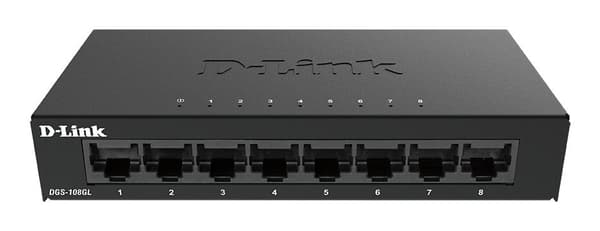 D-Link DGS 108GL - switch - uadministreret - 8 x 10/100/1000 - desktop (DGS-108GL/E) Sort