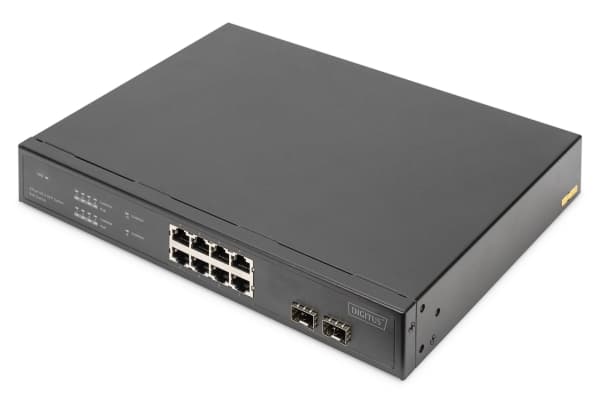 DIGITUS - Switch - ohanterad - 8 x 10/100/1000 (PoE) + 2 x gigabit SFP (upplänk) - rackmonterbar, skrivbordsmodell - PoE+ (140 W)