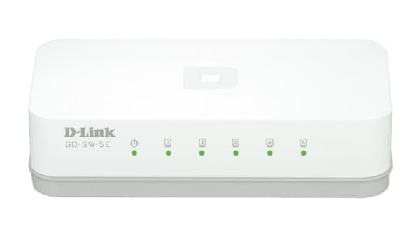 D-Link Dlinkgo 5-portars Fast Ethernet Easy Desktop Switch GO-SW-5E - Switch - 5 x 10/100 - Desktop (GO-SW-5E/E) Vit