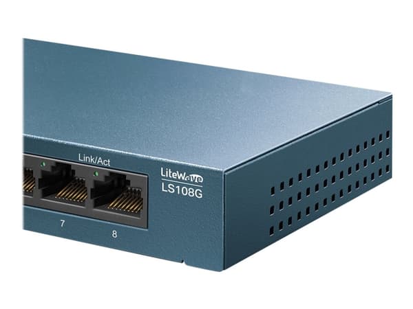 TP-Link LiteWave LS108G - Switch - ikke-styrt - 8 x 10/100/1000 - stasjonær - AC 220 V