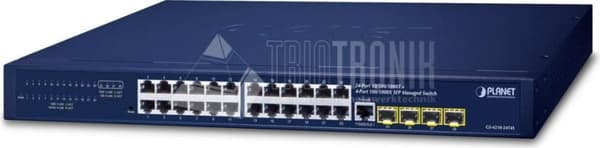 PLANET 24-Port Layer 2 Managed Gigabit Switch med 4x SFP LAN-switche (GS-4210-24T4S) Blå