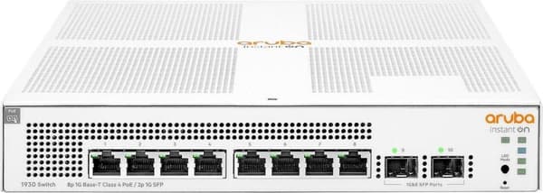 HPE Aruba Instant On 1930 8G PoE 2SFP 124W (JL681A) - Switch Hvid