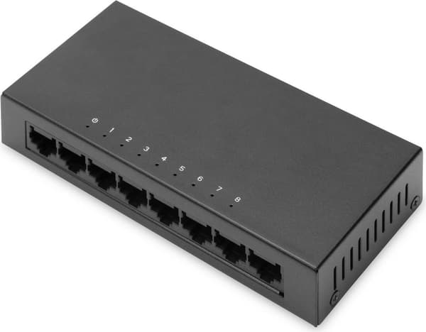 Digitus 8-ports switch - 10/100 Mbps Fast Ethernet - Uadministreret (DN-80069) Sort