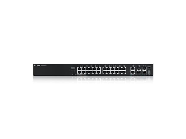Zyxel XGS2220 Series XGS2220-30 - Switch - L3-åtkomst, NebulaFLEX Cloud - Administrerad - 24 x Gigabit Ethernet + 6 x 10/100/1000 (upplänk) - skrivbo