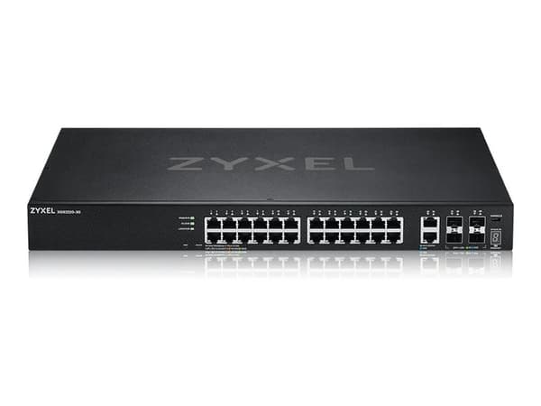 Zyxel XGS2220-30, Hallittu, L3, Gigabit Ethernet (10/100/1000), Telineasennus musta