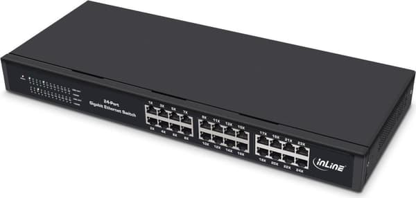 InLine Gigabit Network Switch 24-Port - 1GBit/s - 48.26cm (19") - Metal (32324O)