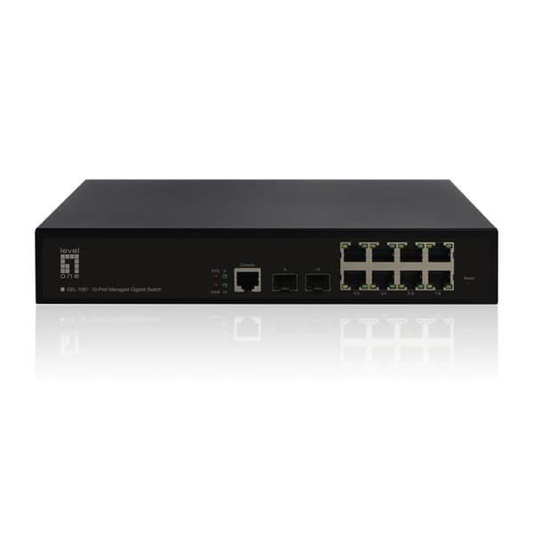 LevelOne Switch 8x GE GEL-1061 2xGSFP 19 (GEL-1061UUSI VERSIO) musta