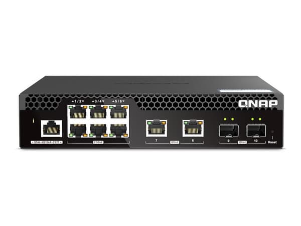 QNAP Web Managed Series - Switch - halvbredde, lag 2 - Styrt - rackmonterbar Sort