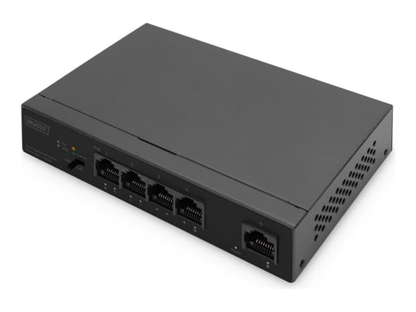 Digitus DN-95330-1, Hallitsematon, Gigabit Ethernet (10/100/1000), Power over Ethernet -tuki musta