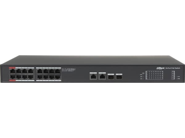 SwitchDAHUADH-PFS3220-16GT-240-V2Type L2Desktop/pedestal2xSFPPoE port 16240 WattsDH-PFS3220-16GT-240-V2 Sort