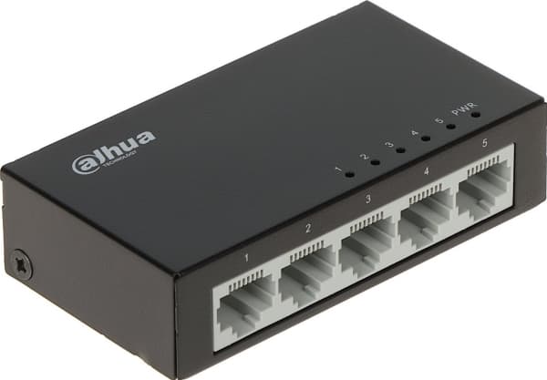 Dahua Technology Access PFS3005-5ET-V2, Uhåndtert, L2, Fast Ethernet (10/100), Kan monteres på vegg