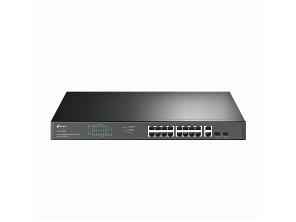 TP-Link TL-SG1218MP, Uhåndtert, Gigabit Ethernet (10/100/1000), Full tosidig, Strøm over Ethernet (PoE), Rack-montering, 1U Sort
