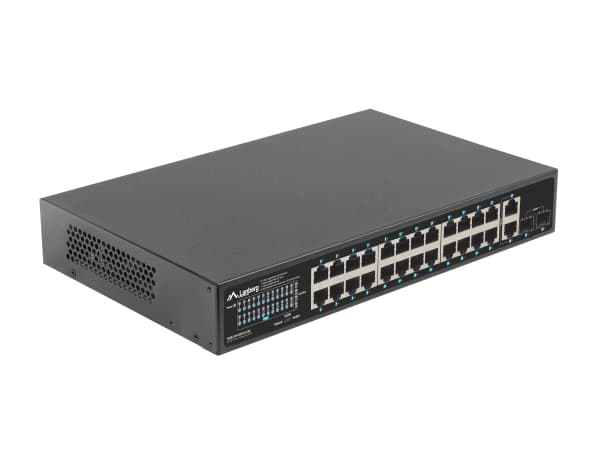 Lanberg RSGE-24P-2GE-2S-250 - Switch - ohanterad - 24 x 10/100/1000Base-TX (PoE+) + 2 x 1000Base-X SFP + 2 x 1000Base-X (uplänk) - rackmonterbar - Po
