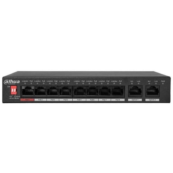 Dahua PFS3010-8ET-96-V2 8-portars POE-switch - 6923172507556 Svart