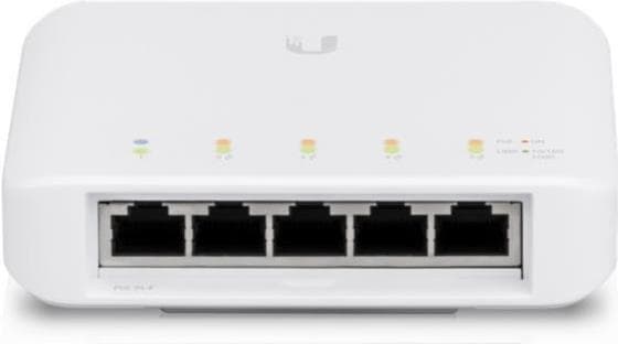 Ubiquiti UniFi Switch USW-FLEX - Kytkin - hallittu - 5 x 10/100/1000 (PoE) - seinäasennus, napakiinnitys - PoE (46 W) (USW-FLEX) Valkoinen