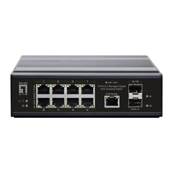 LevelOne IGP-1061 - Switch - -40 °C til 75 °C - administreret - 2 x 10/100/1000 (PoE++) + 6 x 10/100/1000 (PoE+) + 2 x Gigabit SFP - desktop, på DIN-s