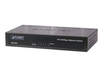 PLANET FSD-503 - Switch - 5 x 10/100 - skrivbordsmodell Blå