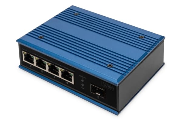 DIGITUS - Switch - industriell - ohanterad - 4 x 10/100 + 1 x Fast Ethernet SFP (uplink) - DIN-skenmonterbar