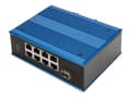 Miniatyrbild 1 av 5: DIGITUS - Switch - industriell - ohanterad - 8 x 10/100 (PoE) + 1 x Fast Ethernet SFP (uplink) - DIN-skenmonterbar - PoE