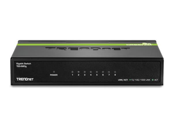 TRENDnet TEG S80G - Switch - 8 x 10/100/1000 - skrivbordsmodell - TAA-kompatibel