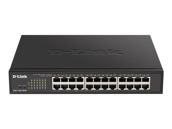 D-Link DGS-1100-24PV2, Managed, L2, Gigabit Ethernet (10/100/1000), Full duplex, Power over Ethernet (PoE), Rack mounting