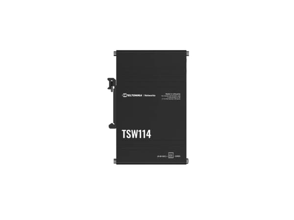 Teltonika TSW114 - Switch - ohanterad - 5 x 10/100/1000 - DIN-skenmonterbar, väggmonterbar - Passiv PoE