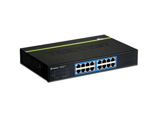 Trendnet TEG-S16DG, Hallitsematon, Täysin kaksipuolinen, Telineasennus