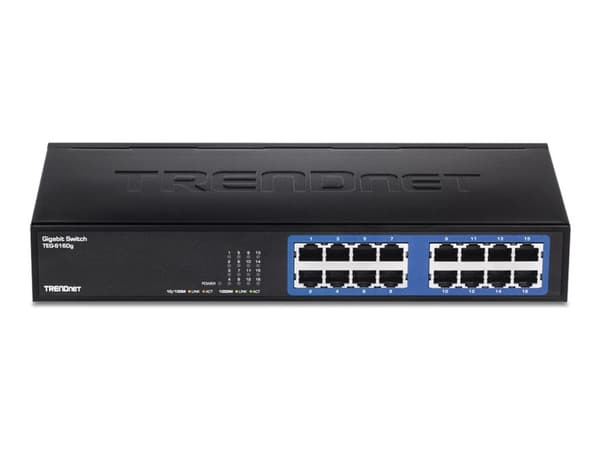 Trendnet TEG-S16DG, Hallitsematon, Täysin kaksipuolinen, Telineasennus