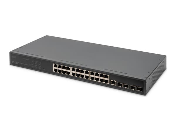 Digitus DN-80223, Hallitsematon, L3, Gigabit Ethernet (10/100/1000), Telineasennus, 1U musta