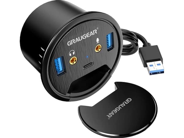 GRAUGEAR USB 3.0-bordshubb med ljud- och mikrofonanslutning