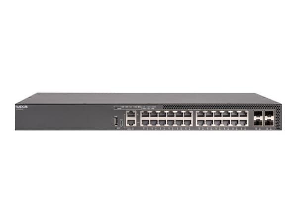 Ruckus ICX 8200 - Switch - L3 - Administrerad - 24 x 10/100/1000 (PoE+) + 4 x 25 GbE SFP28 (stacking / uplink) - framsidan och sida till baksidan - r