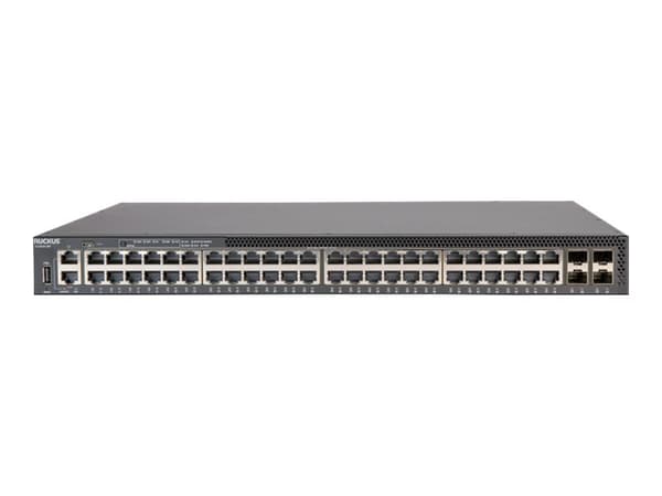 Ruckus ICX 8200 - Switch - L3 - Styrt - 48 x 10/100/1000 (PoE+) + 4 x 25 GbE SFP28 (stabling / opplink) - front og side til bakside - rackmonterbar -