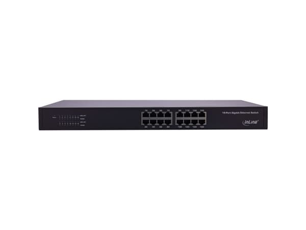 InLine Gigabit Network Switch 16-port, 1GBit/s, 19\ 1U, fläktlös ( 32311O )"