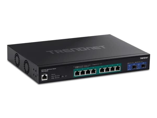 TRENDnet TPE 3102WS - Switch - L3 - smart - 8 x 100/1000/2.5G (PoE+) + 2 x 10 Gigabit SFP+ - rackmonterbar - PoE+ (240 W) - TAA-samsvar