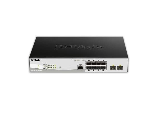 D-Link DGS 1210-10P/ME - Switch - Administreret - 8 x 10/100/1000 (PoE) + 2 x Gigabit SFP - monterbar på stativ - PoE (78 W)