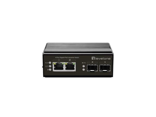 LevelOne IGP-0432 - Switch - industriell, -40°C till 75°C - ohanterad - 2 x 10/100/1000 (PoE) + 2 x Gigabit SFP - DIN-skenmonterbar - PoE (60 W)