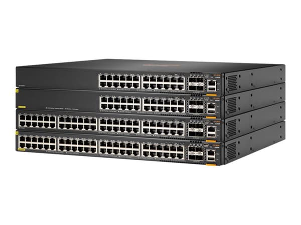 HPE Aruba 6300F - Switch - L3 - Administrerad - 24 x 10/100/1000 (PoE+) + 4 x 50 Gigabit Ethernet SFP56 - främre till bakre luftflöde - rackmonterbar