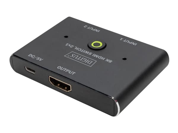 DIGITUS - Video/audio switch - 8K - 2 x HDMI - stasjonær