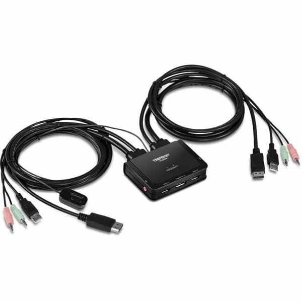 Trendnet TK-220DPI 1,5 m KVM-switch Svart
