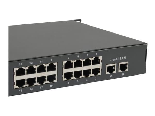 LevelOne FGP-3400W630 - Switch - 32 x 10/100 (PoE+) + 2 x 10/100/1000 - rackmonterbar, skrivbordsmodell - PoE+ (630 W)