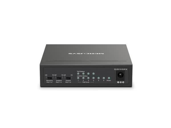 Mercusys MS106LP, hanterad, Fast Ethernet (10/100), Strömförsörjning via Ethernet (PoE) stöd, Monteringsbar på väggen