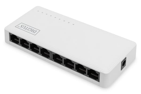 DIGITUS DN-80064-1 - Switch - ikke-styrt - 8 x 10/100/1000 - stasjonær