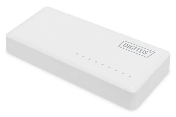 DIGITUS DN-80064-1 - Switch - ikke-styrt - 8 x 10/100/1000 - stasjonær