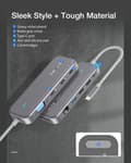 Pikkukuva 8 / 11: 11-in-1 USB-C Data Hub kahdella 4K@30Hz HDMI-portilla 1080P 60Hz VGA-portti USB3.0 USB2.0 1000 Mbps RJ45 LAN SD TF -korttipaikat Jopa 100 W Type-C PD-