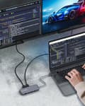 Pikkukuva 2 / 11: 11-in-1 USB-C Data Hub kahdella 4K@30Hz HDMI-portilla 1080P 60Hz VGA-portti USB3.0 USB2.0 1000 Mbps RJ45 LAN SD TF -korttipaikat Jopa 100 W Type-C PD-